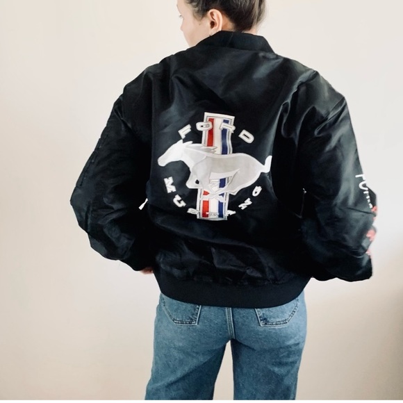 Other - NWT Ford Mustang Unisex Performance Black Lightweight Bomber Varsity Jacket Coat